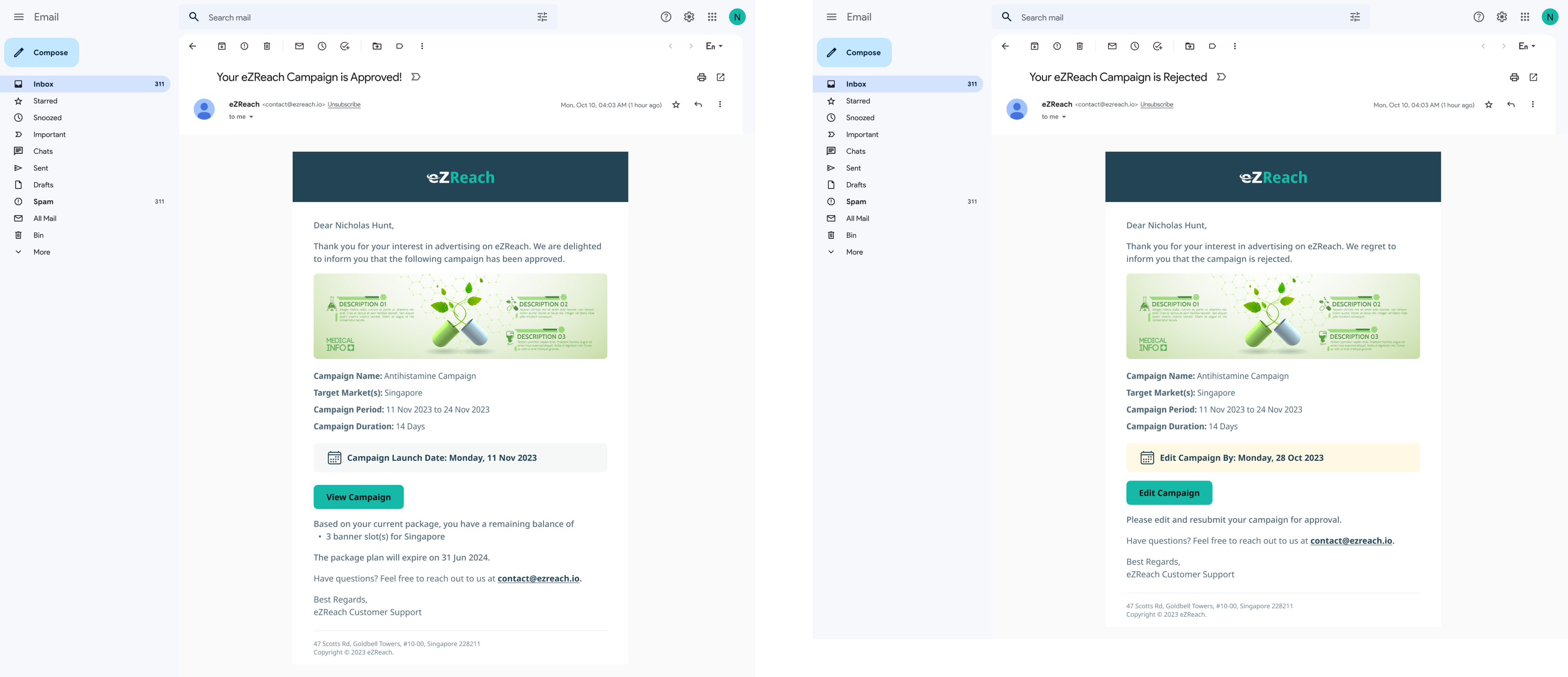 Client Email Notifications