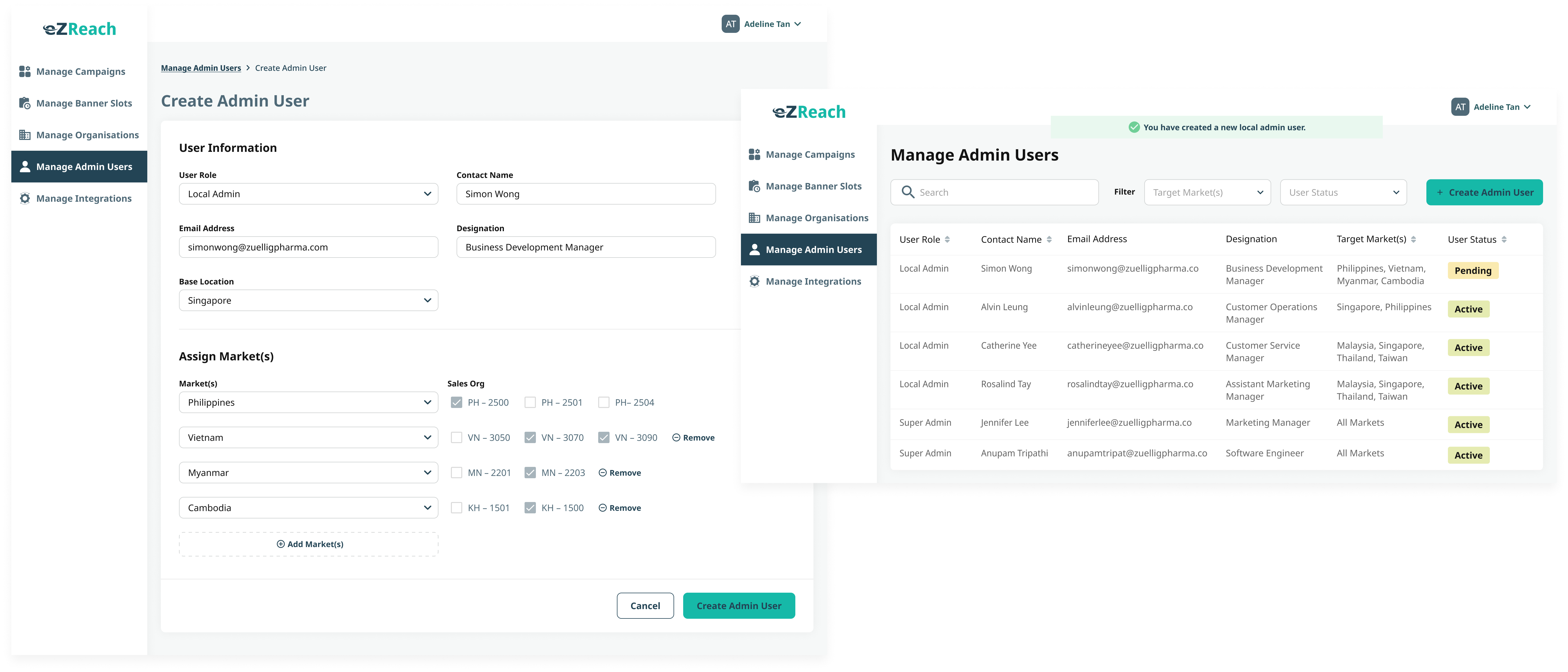 eZReach-admin-user-access