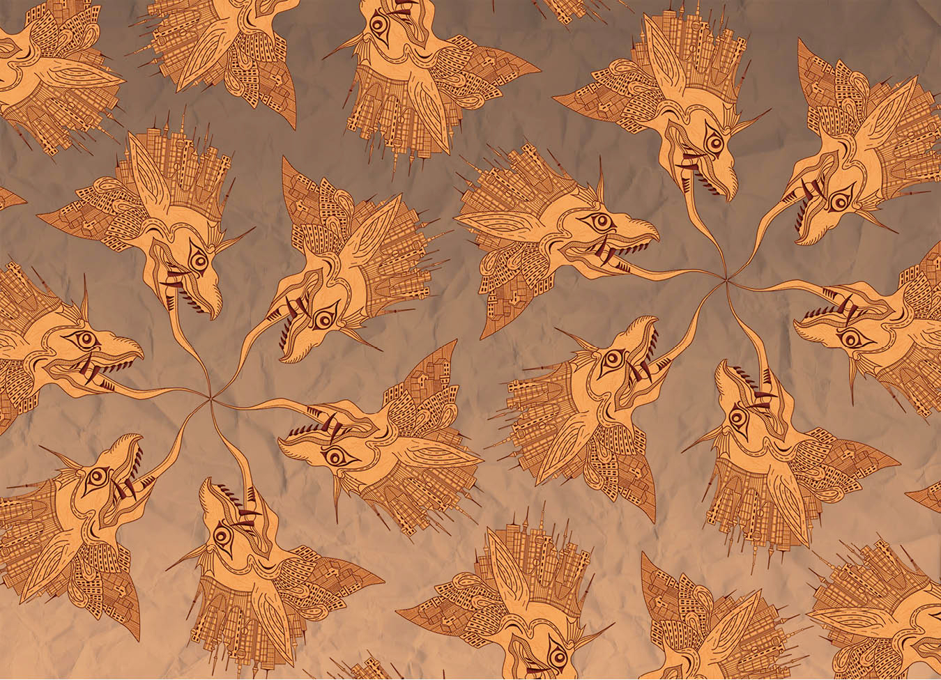 Pattern Art – Garuda Head Print 2