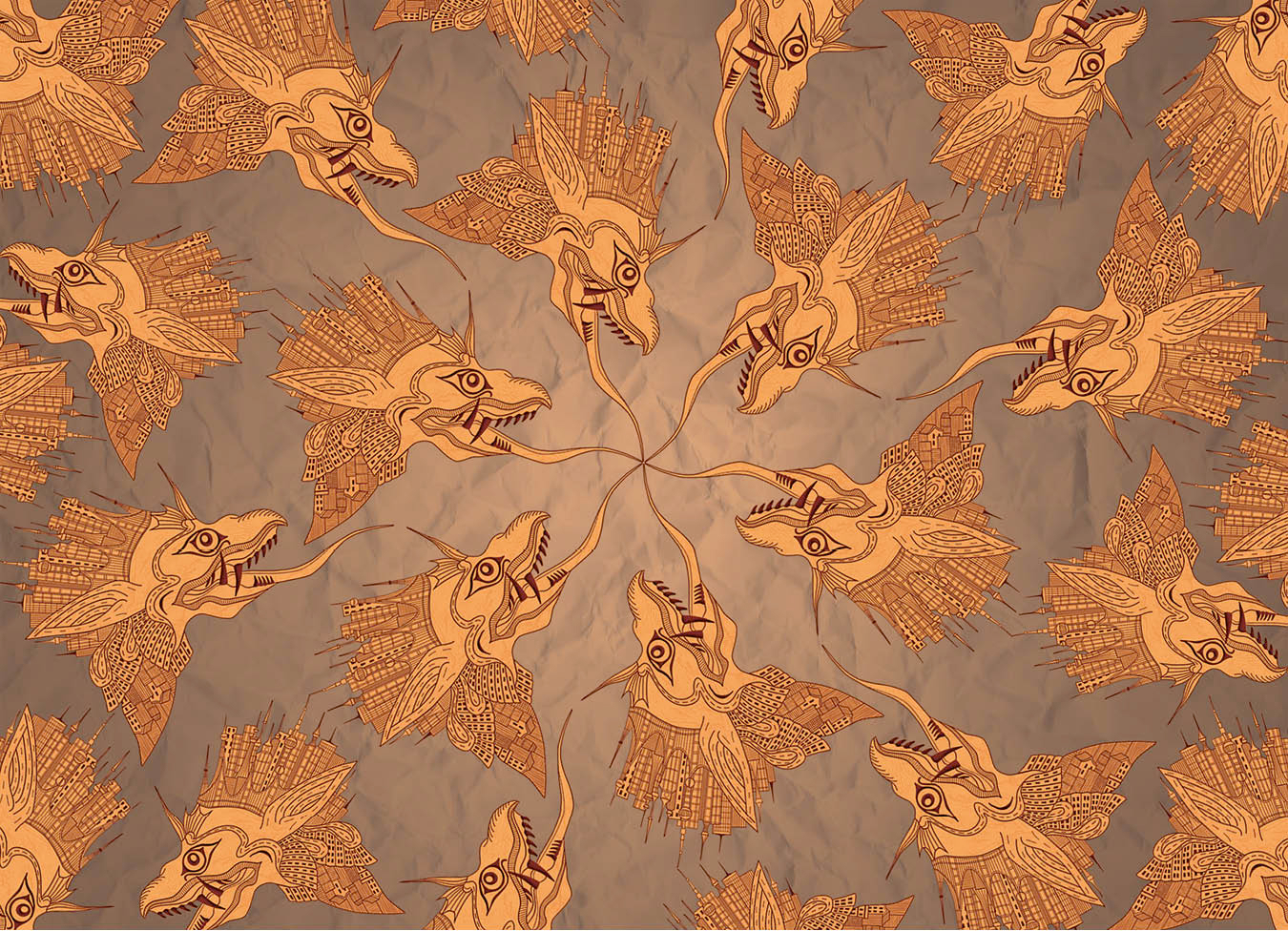 Pattern Art – Garuda Head Print 3