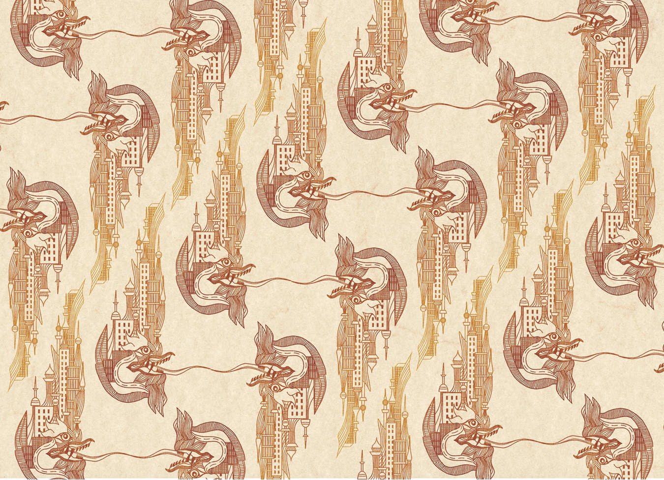 Pattern Art – Naga Head Print 2